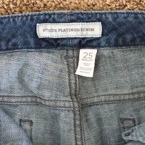 Chico's Platinum Denim Jeans Sz 25 Reg